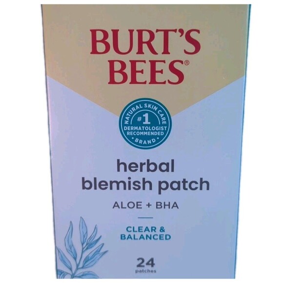 NEW Burt's Bees Herbal Blemish Patch w/ Aloe + BHA 24 Patches Clear & Balanced - Picture 2 of 6